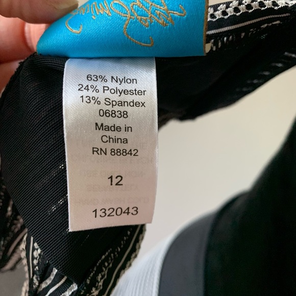 Swimsuits For All Swim Sexy Black And White Mid Rise Bra Top Swim Bikini Size 12 - Picture 8 of 13